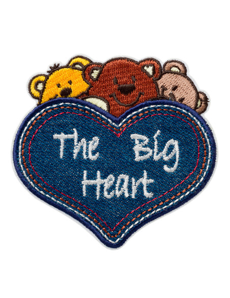 Applicatie, Patch, Strijkapplicatie: Jeans hart beren