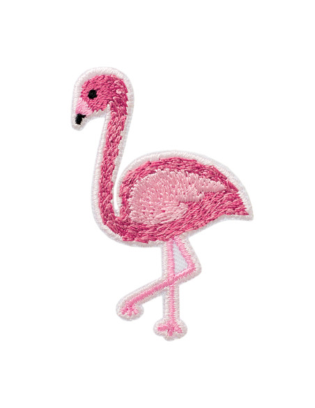 Applikation, Patch, Bügelbild: Flamingo