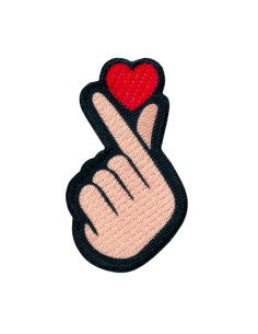 Applikation, Patch, Bügelbild: Hand mit Herz