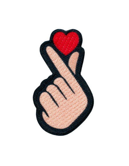 Applikation, Patch, Bügelbild: Hand mit Herz