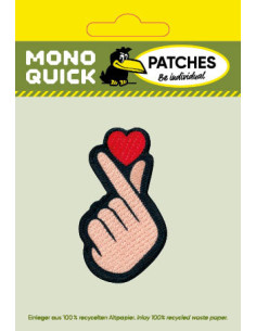 Applikation, Patch, Bügelbild: Hand mit Herz 2