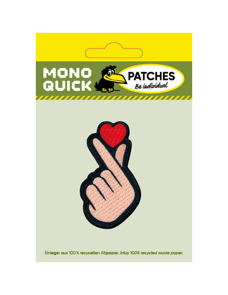 Applikation, Patch, Bügelbild: Hand mit Herz