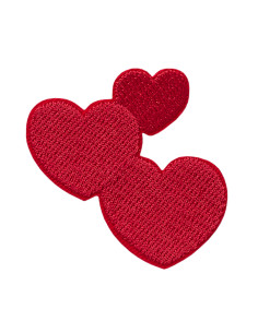 Applikation, Patch, Bügelbild: Herzen rot