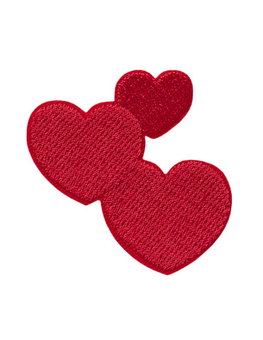 Applicatie, Patch, Strijkapplicatie: Harten rood