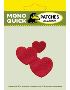 Applikation, Patch, Bügelbild: Herzen rot 2