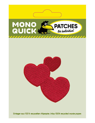 Applicatie, Patch, Strijkapplicatie: Harten rood