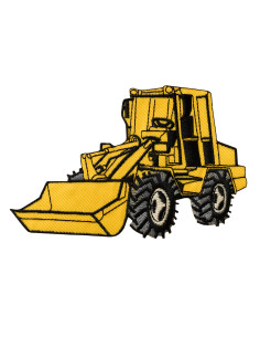 Applikation, Patch, Bügelbild: Radlader gelb