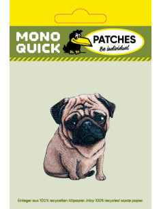 Applikation, Patch, Bügelbild: Hund Mops 2