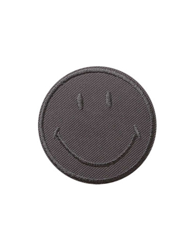 Applikation, Patch, Bügelbild: Smiley© Grau