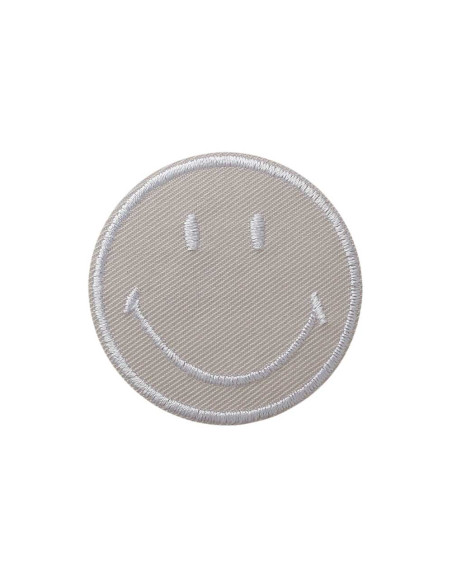 Applikation, Patch, Bügelbild: Smiley© Hellgrau