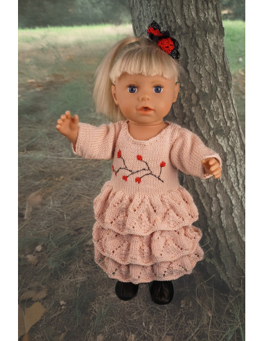 Kleid Laila: Herbstliches Rüschenkleid mit Schmetterling Haarspange