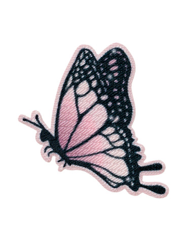 Applikation, Patch, Bügelbild: Schmetterling rosa