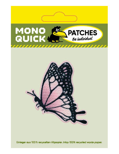 Applikation, Patch, Bügelbild: Schmetterling rosa