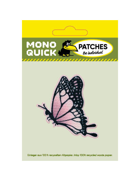 Applikation, Patch, Bügelbild: Schmetterling rosa