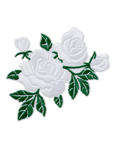 Appliques, Patch, Écusson thermocollant : Fleur blanche