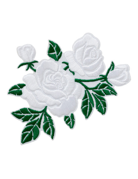 Appliques, Patch, Écusson thermocollant : Fleur blanche