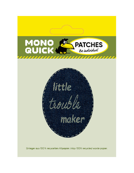 Pleister, Patch, Strijkapplicatie: Jeansflick Trouble Maker, set van 2 stuks.