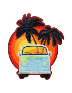 Applikation, Patch, Aufbügler: Bus mit Palmen