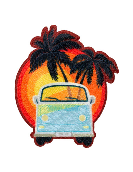 Applikation, Patch, Aufbügler: Bus mit Palmen