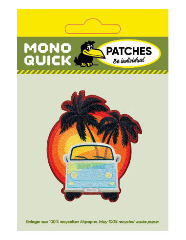 Applikation, Patch, Aufbügler: Bus mit Palmen