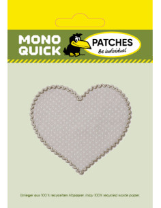 Applikation, Patch, Aufbügler: Flicken 2 Stk. Herz grau 2