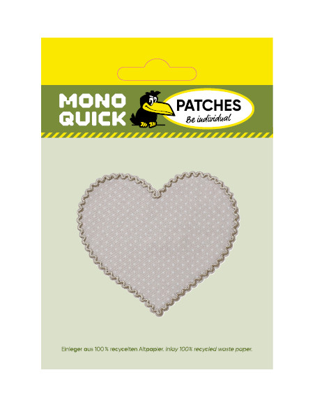 Appliqué, Patch, Iron-on: Patch 2 stuks. Hart grijs