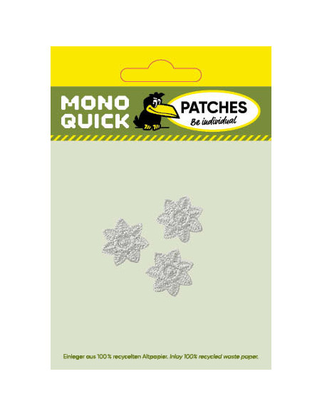 Appliques, Patch, Écusson thermocollant : 3 étoiles, gris clair