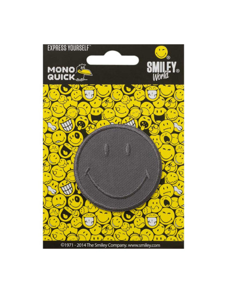 Applikation, Patch, Bügelbild: Smiley© Grau