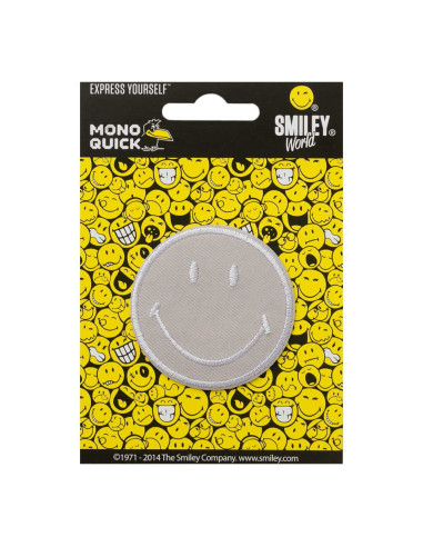 Applikation, Patch, Bügelbild: Smiley© Hellgrau