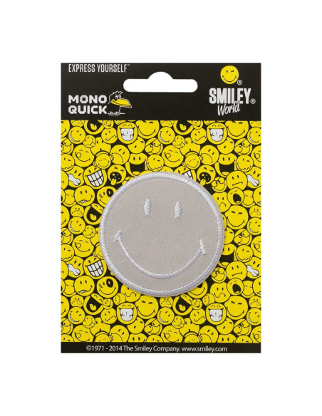 Applikation, Patch, Bügelbild: Smiley© Hellgrau