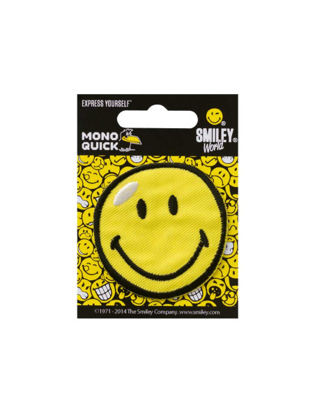 Applicatie, patch, Iron-on: Smiley© geel