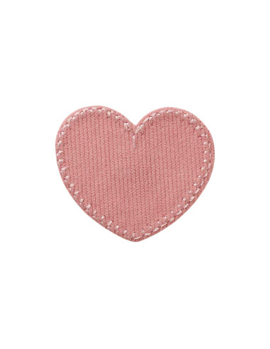 Applikation, Patch, Bügelbild: Herz Cord rosa