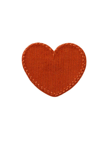 Applikation, Patch, Bügelbild: Herz Cord orange