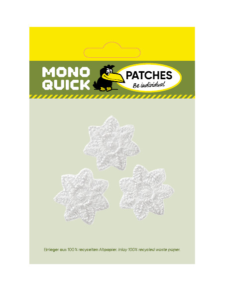 Appliques, Patch, Écusson thermocollant : 3 étoiles blanches
