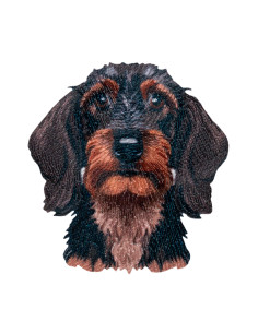 Applikation, Patch, Bügelbild: Dackel Kopf