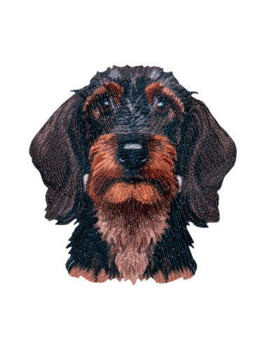 Applikation, Patch, Bügelbild: Dackel Kopf