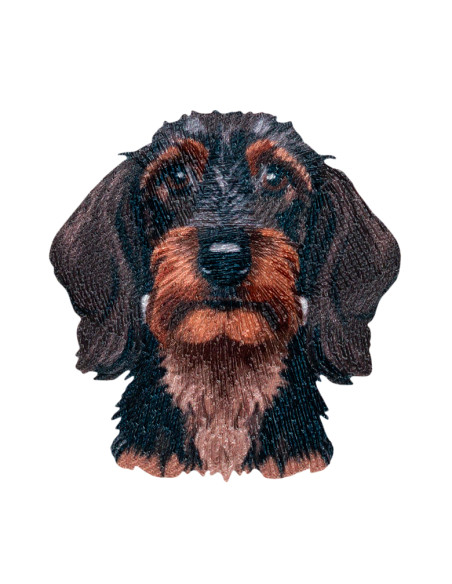 Applikation, Patch, Bügelbild: Dackel Kopf