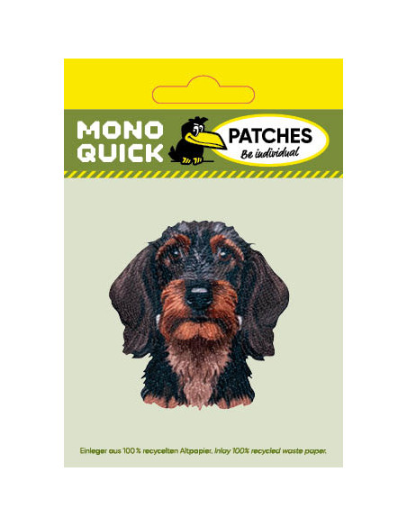 Applikation, Patch, Bügelbild: Dackel Kopf