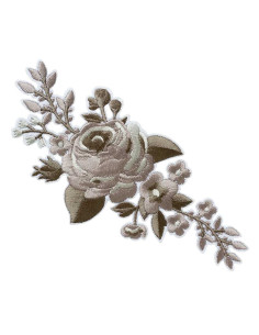 Applikation, Patch, Bügelbild: Blütenranke grau