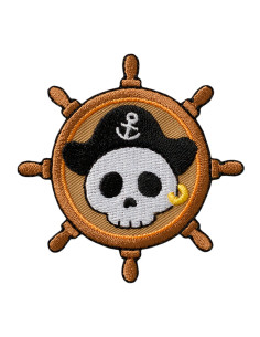 Applikation, Patch, Bügelbild: Steuerrad Pirat