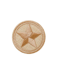 Applikation, Patch, Bügelbild: Stern im Kreis beige