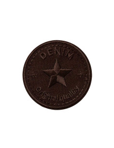 Applikation, Patch, Bügelbild: Denim Original braun