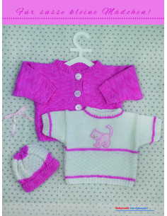 PDF Download Fiche tricot "Babyset: VESTE, PULL & BONNET"