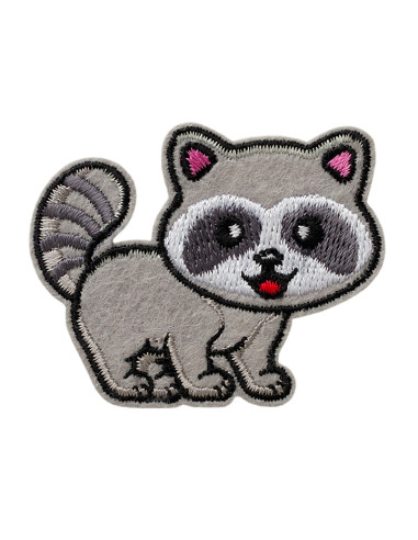 Applikation, Patch, Bügelbild: Waschbär