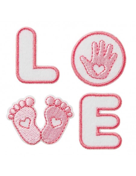 Applicatie, Patch, Strijkapplicatie: Create Baby Love roze