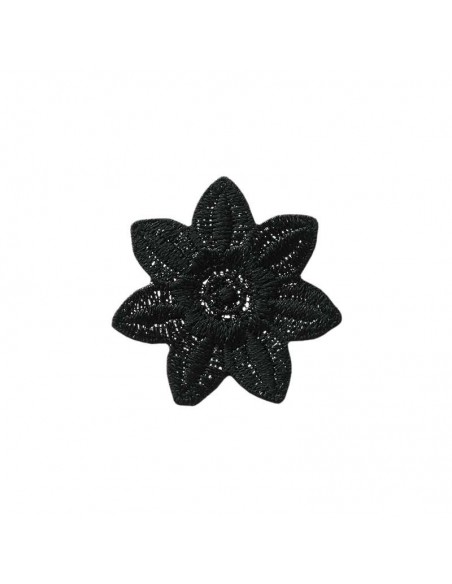Applikation, Patch, Bügelbild: Blume schwarz