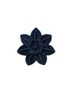 Applicatie, Patch, Strijkapplicatie: Bloem donkerblauw