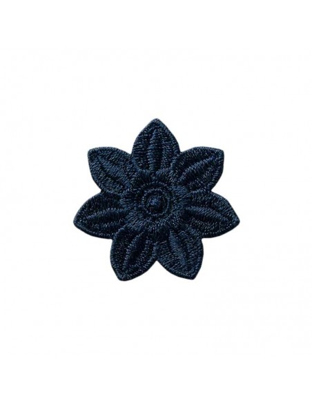Applicatie, Patch, Strijkapplicatie: Bloem donkerblauw
