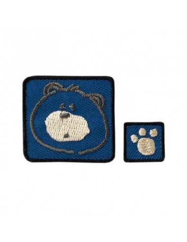 Applikation, Patch, Aufbügler: Bär und Tatze blau
