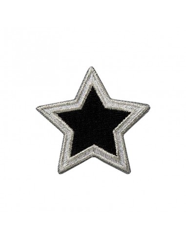 Appliques, Patch, Écusson thermocollant : Étoile argent/noir